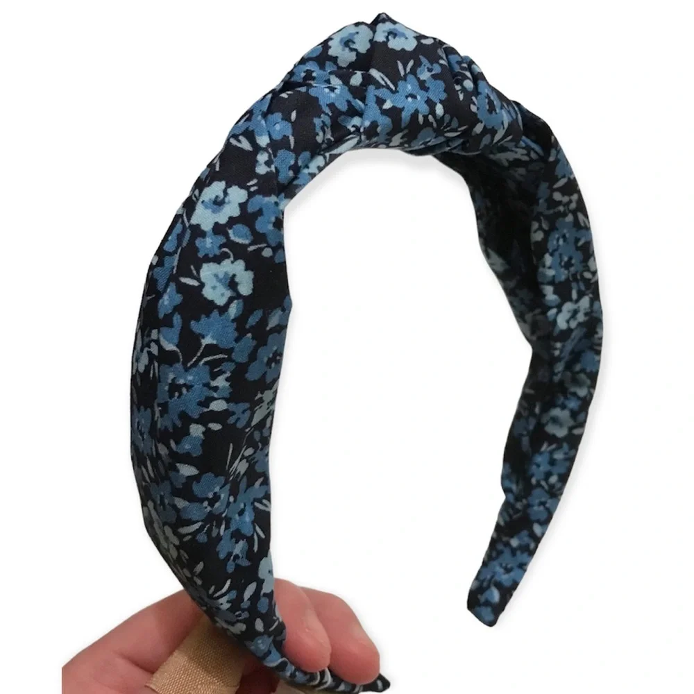 NWT J. Crew Floral Knot Headband, Boho Romantic Feminine Blue J. Crew Factory OS - Picture 3 of 11